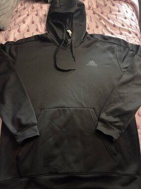 adidas Black Hooded Pullover Sweatshirt